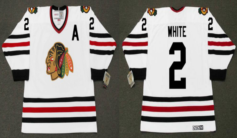 2019 Men Chicago Blackhawks #2 white white CCM NHL jerseys->chicago blackhawks->NHL Jersey